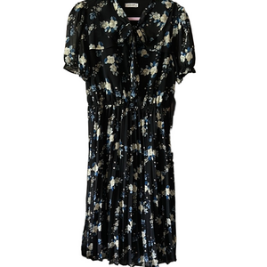 Retro style chiffon work Black floral Dress worn once.